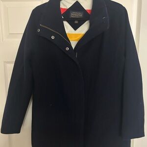Women’s Pendelton Campbell Coat Jacket Navy Size Medium